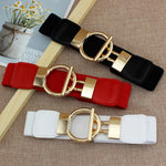 Load image into Gallery viewer, Women’s Skinny Elastic Stretch Belt with Golden Buckle
