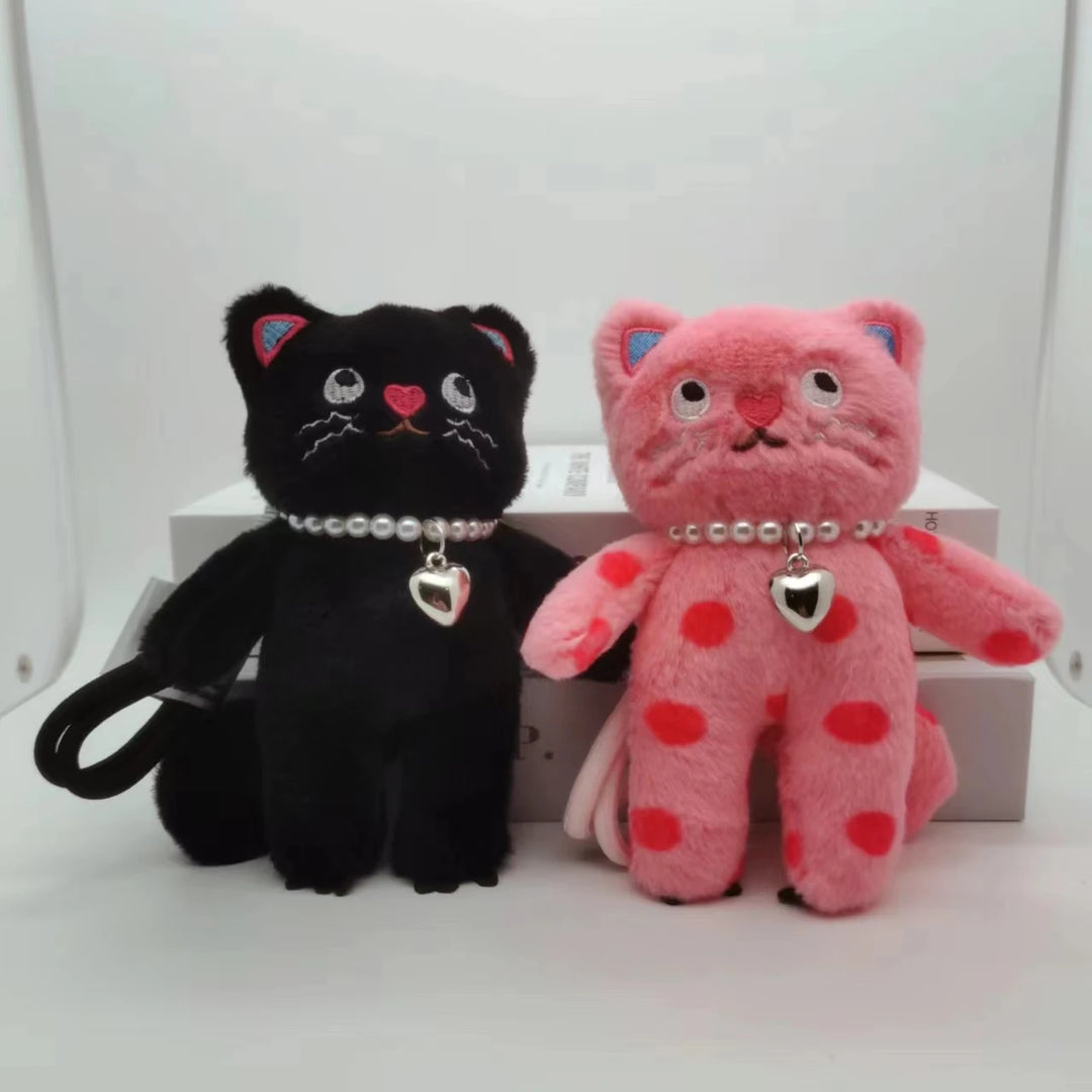 Kawaii Pink Cat Plush Keychain