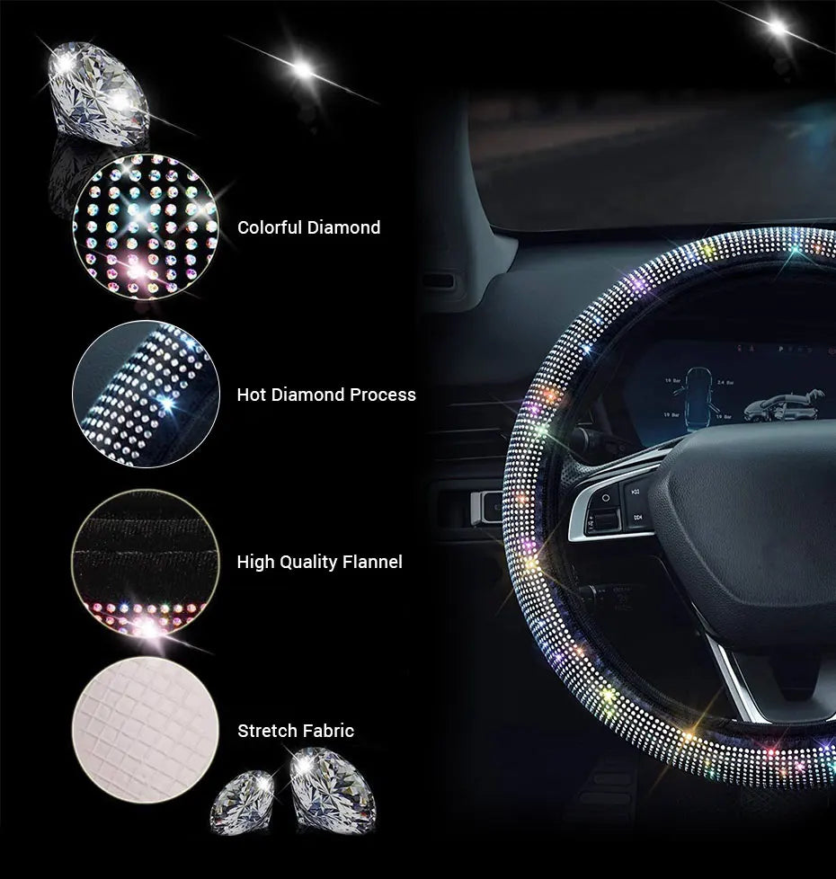 Crystal Rhinestone Steering Wheel Cover