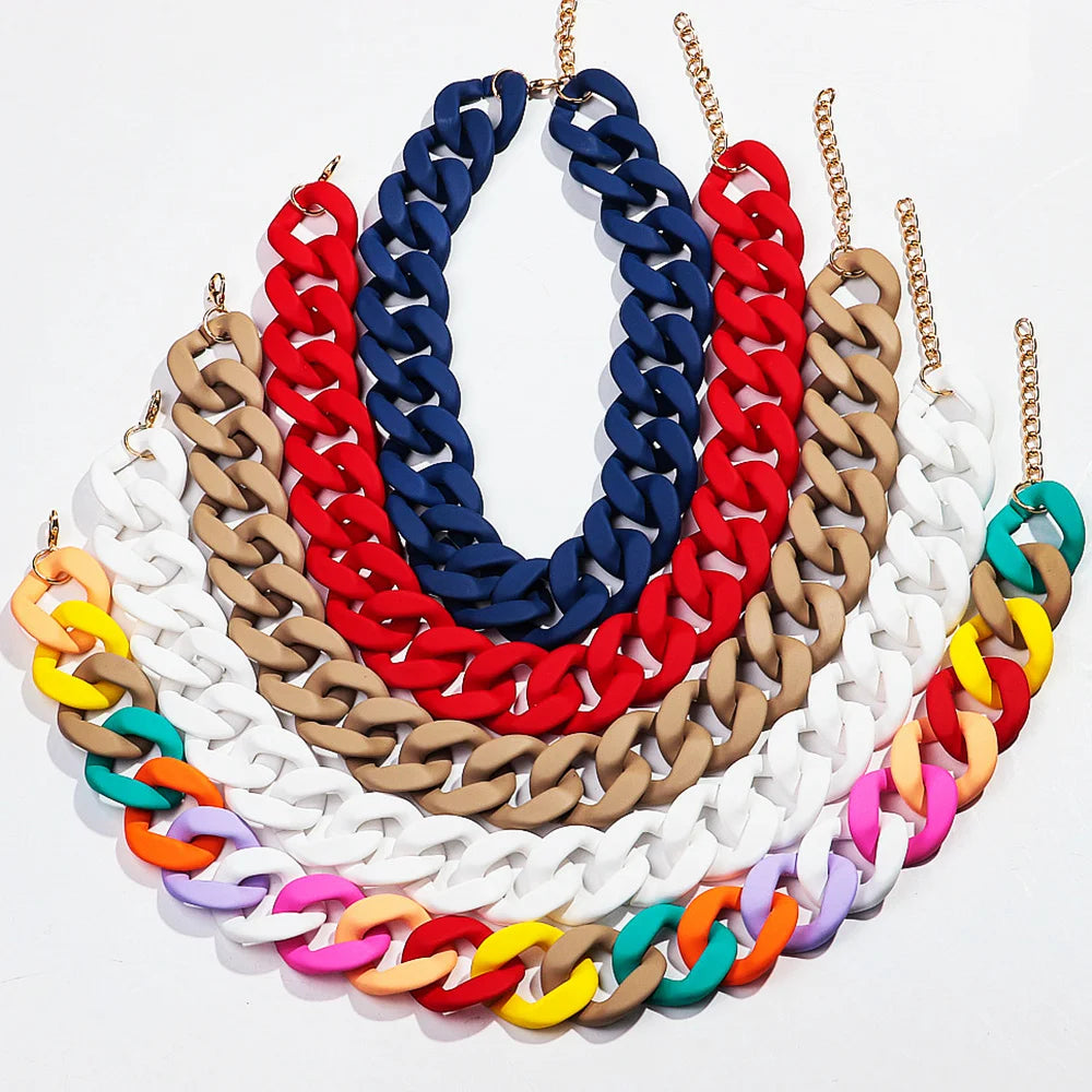 Colorful Matte Acrylic Choker Necklace