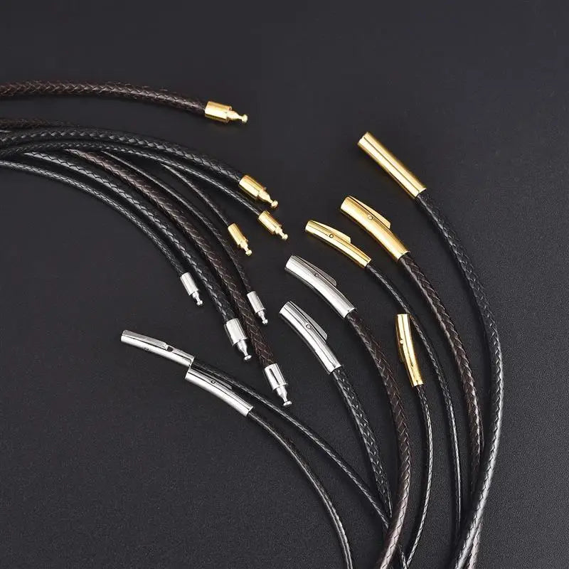 Black Leather Cord Necklace