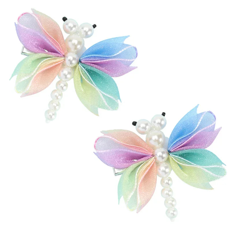 Pearl Butterfly Hair Clips for Girls