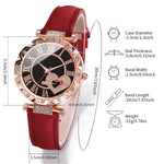 Load image into Gallery viewer, Roma Heart Dial Women&#39;s Watch &amp; Leaf Bracelet Set
