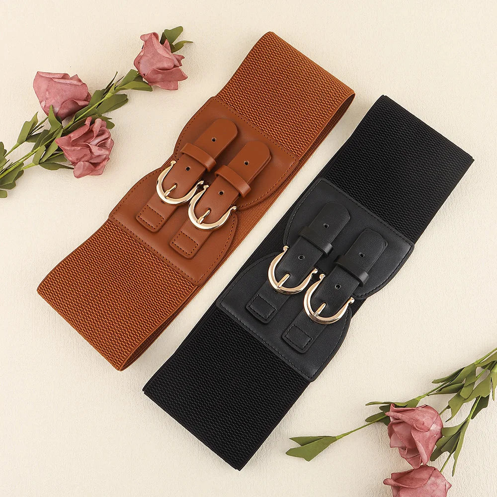 Retro Pin Buckle Elastic Belt