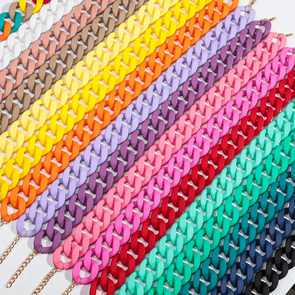 Colorful Matte Acrylic Choker Necklace