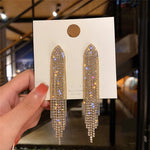 Load image into Gallery viewer, LATS Shiny Crystal Tassel Earrings
