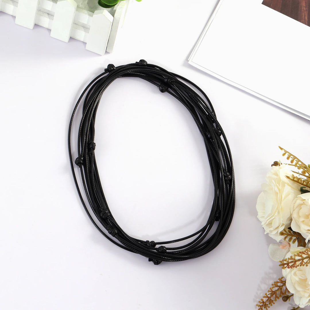 Adjustable Leather Cord Choker