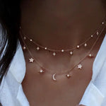 Load image into Gallery viewer, Moon &amp; Stars Layered Necklace
