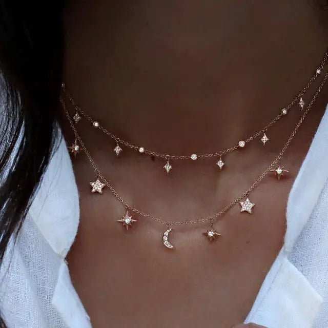 Moon & Stars Layered Necklace