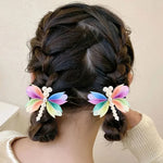 Load image into Gallery viewer, Pearl Butterfly Hair Clips for Girls
