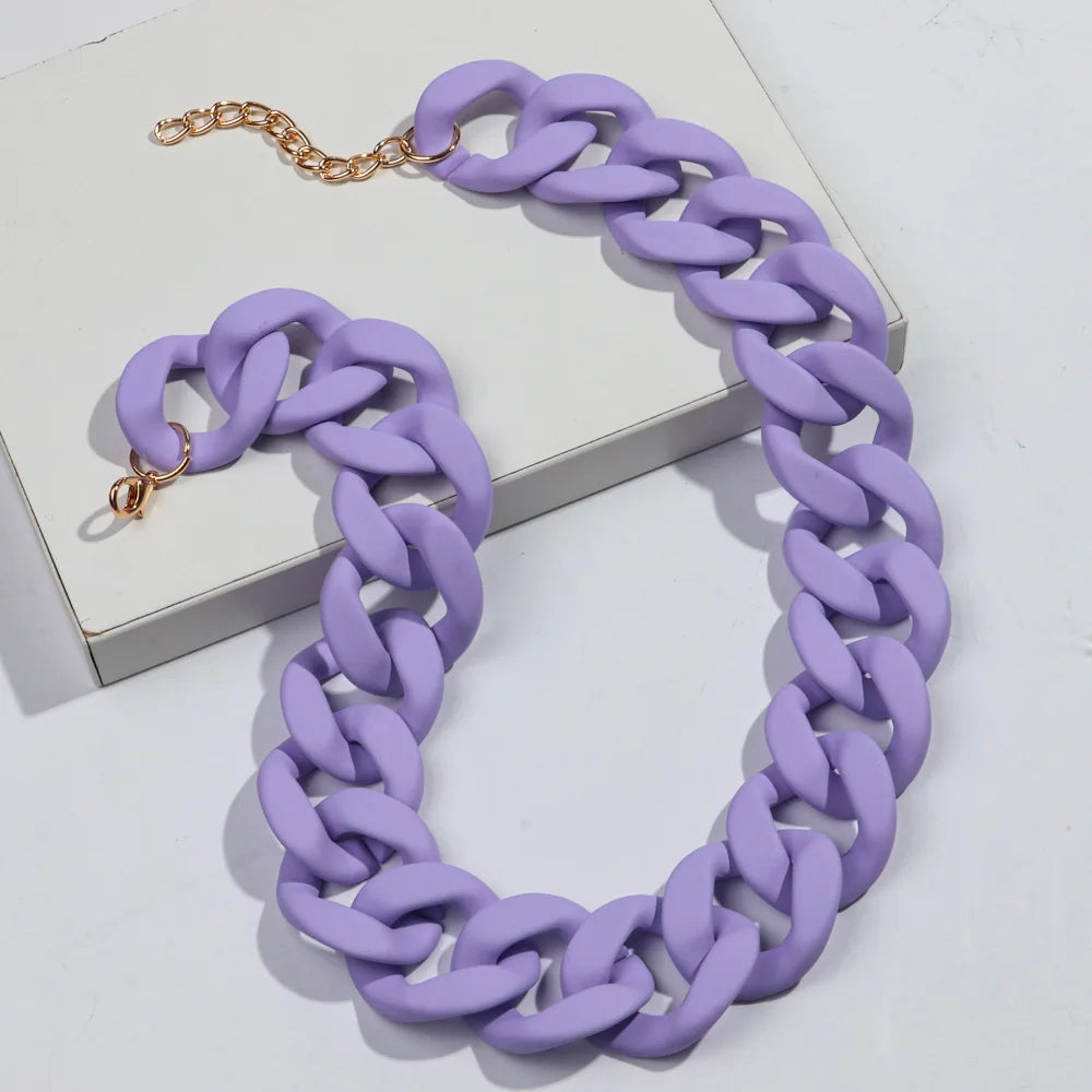 Colorful Matte Acrylic Choker Necklace