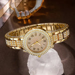 Load image into Gallery viewer, Golden Rhinestone Watch &amp; Jewelry Set
