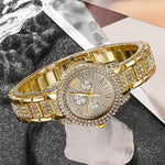 Load image into Gallery viewer, Gold Rhinestone Watch &amp; Jewelry Set
