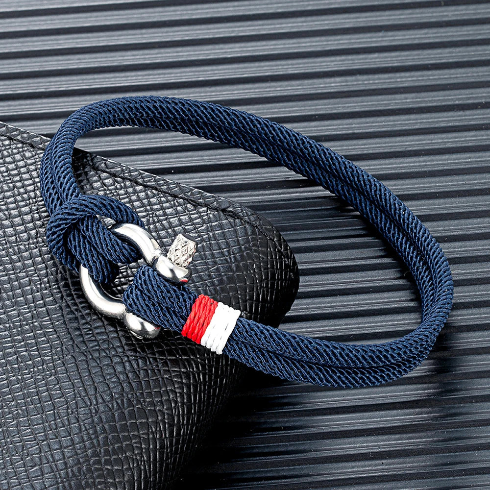 Navy Blue Braided Rope Bracelet