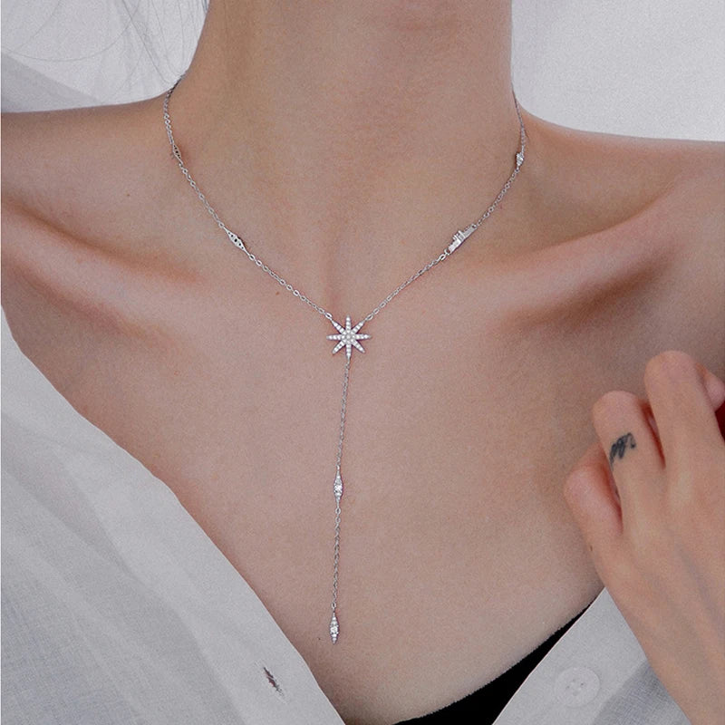 925 Sterling Silver Glitter Diamond Choker Necklace