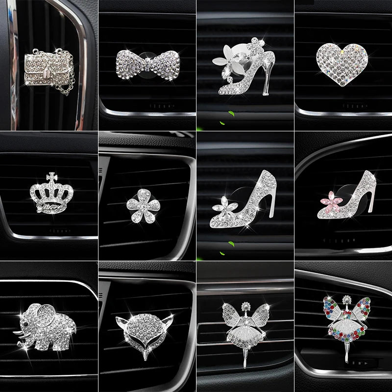 Bling Diamond Car Perfume Clip