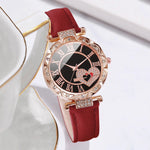 Load image into Gallery viewer, Roma Heart Dial Women&#39;s Watch &amp; Leaf Bracelet Set
