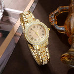 Load image into Gallery viewer, Golden Rhinestone Watch &amp; Jewelry Set
