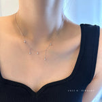 Load image into Gallery viewer, Silver Zircon Star Charm Choker - 925 Sterling
