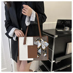 Load image into Gallery viewer, Contrast Color Ribbon Bow Tote Bag
