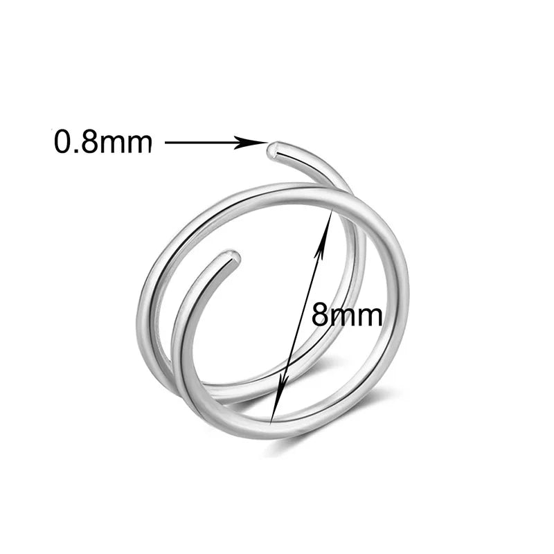 Double Layers Stainless Steel Nose Ring