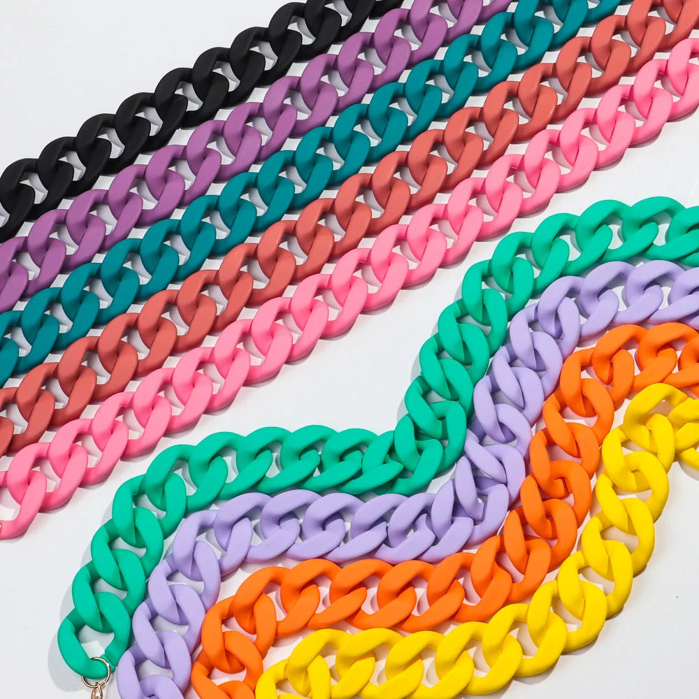 Colorful Matte Acrylic Choker Necklace