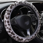 Load image into Gallery viewer, Leopard Print Plush Car Steering Wheel Cover
