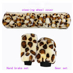 Load image into Gallery viewer, Leopard Print Plush Car Steering Wheel Cover
