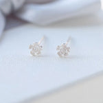 Load image into Gallery viewer, Sterling Silver Heart Flower Stud Earrings
