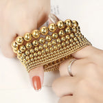 Load image into Gallery viewer, Gold Plated Metal Ball Bracelet
