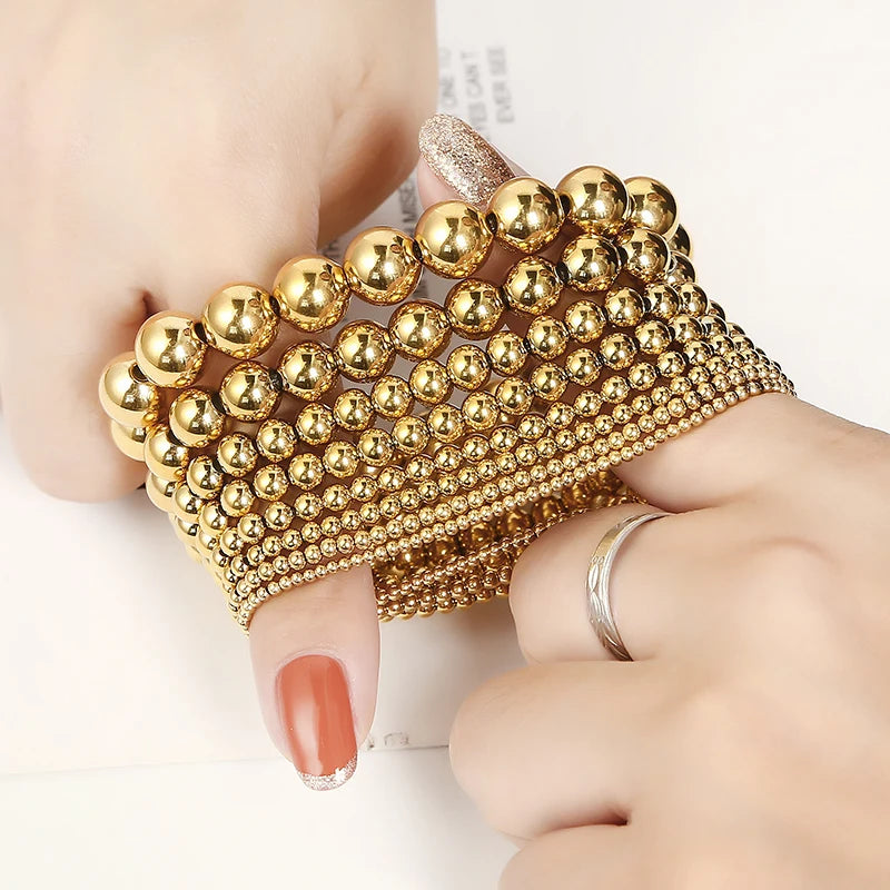 Gold Plated Metal Ball Bracelet