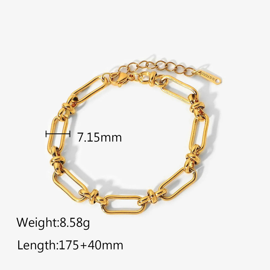 Gold Plated Knot Chain Bracelet