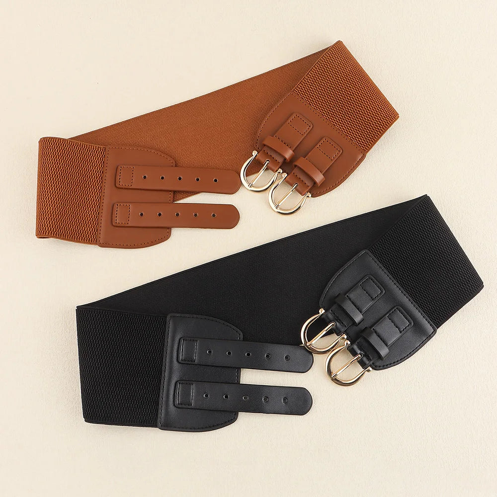 Retro Pin Buckle Elastic Belt