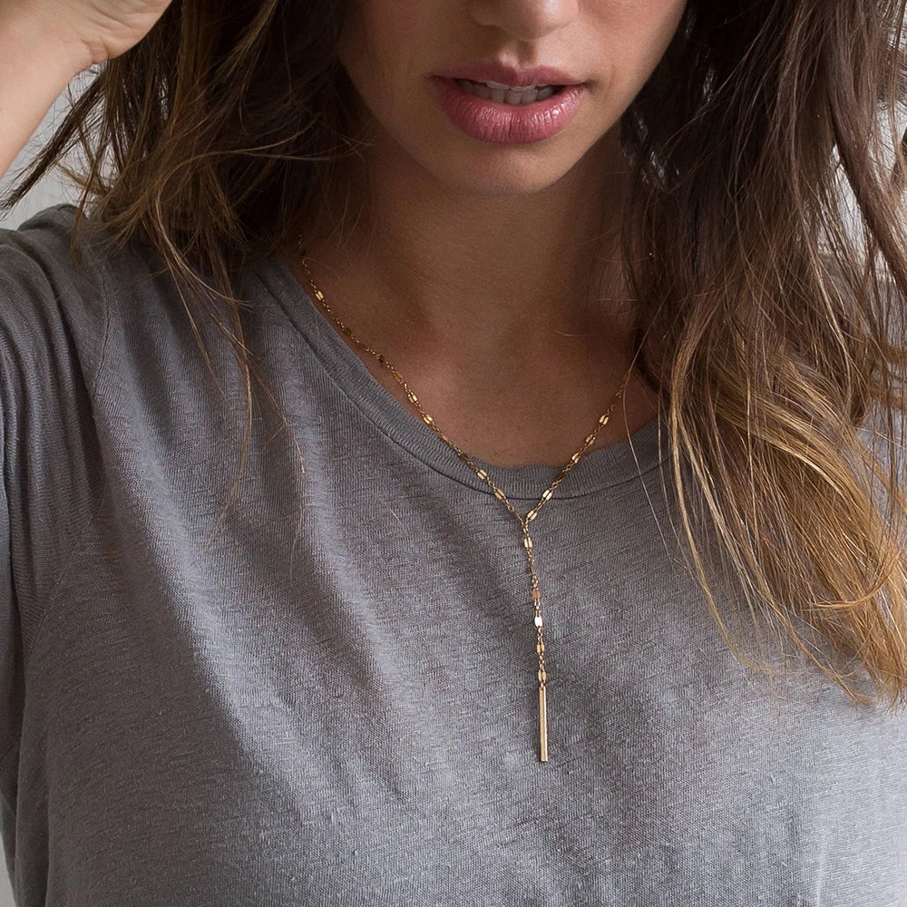 Minimalist Bamboo Chain Choker Necklace