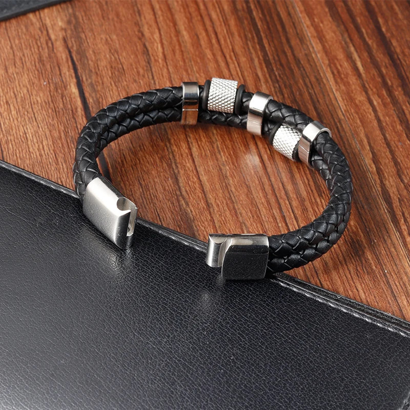 Charm Braid Leather Bracelet