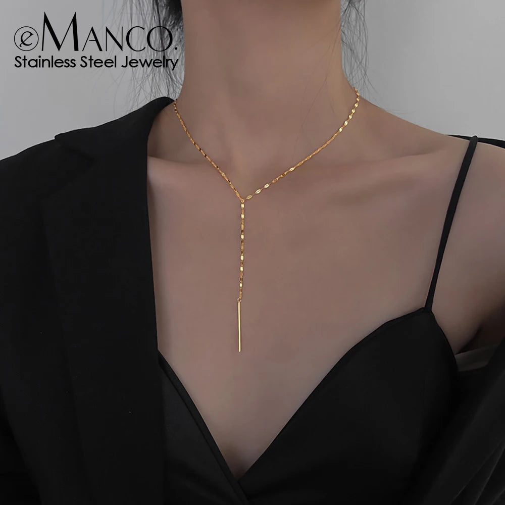 Minimalist Bamboo Chain Choker Necklace