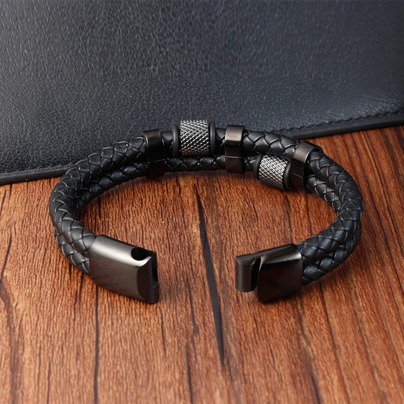 Charm Braid Leather Bracelet