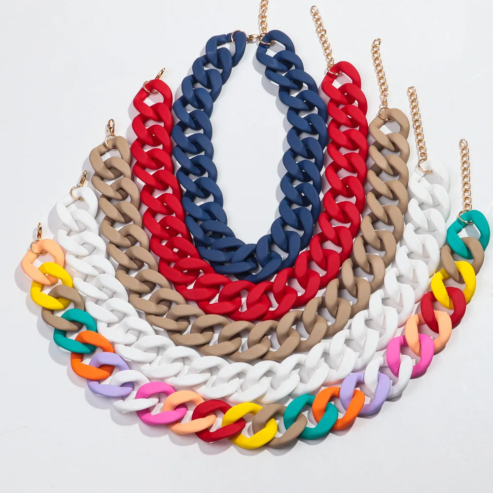 Colorful Matte Acrylic Choker Necklace