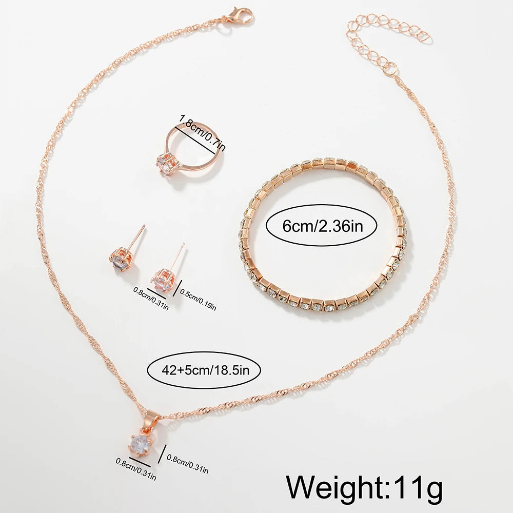 Casual Quartz Watch & Jewelry Set