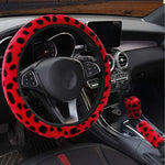 Load image into Gallery viewer, Leopard Print Plush Car Steering Wheel Cover
