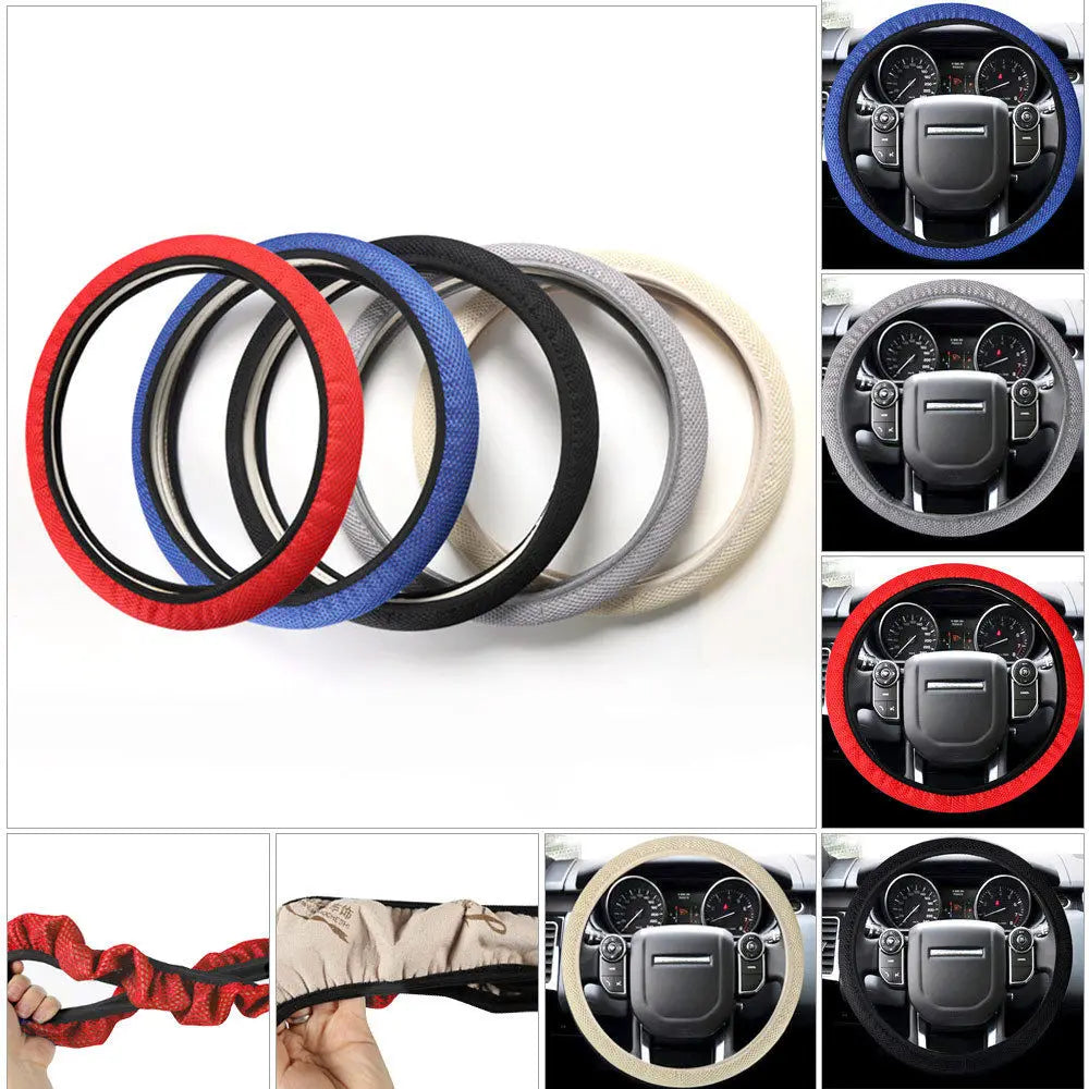 Braid & Mesh Fabric Steering Wheel Cover Set