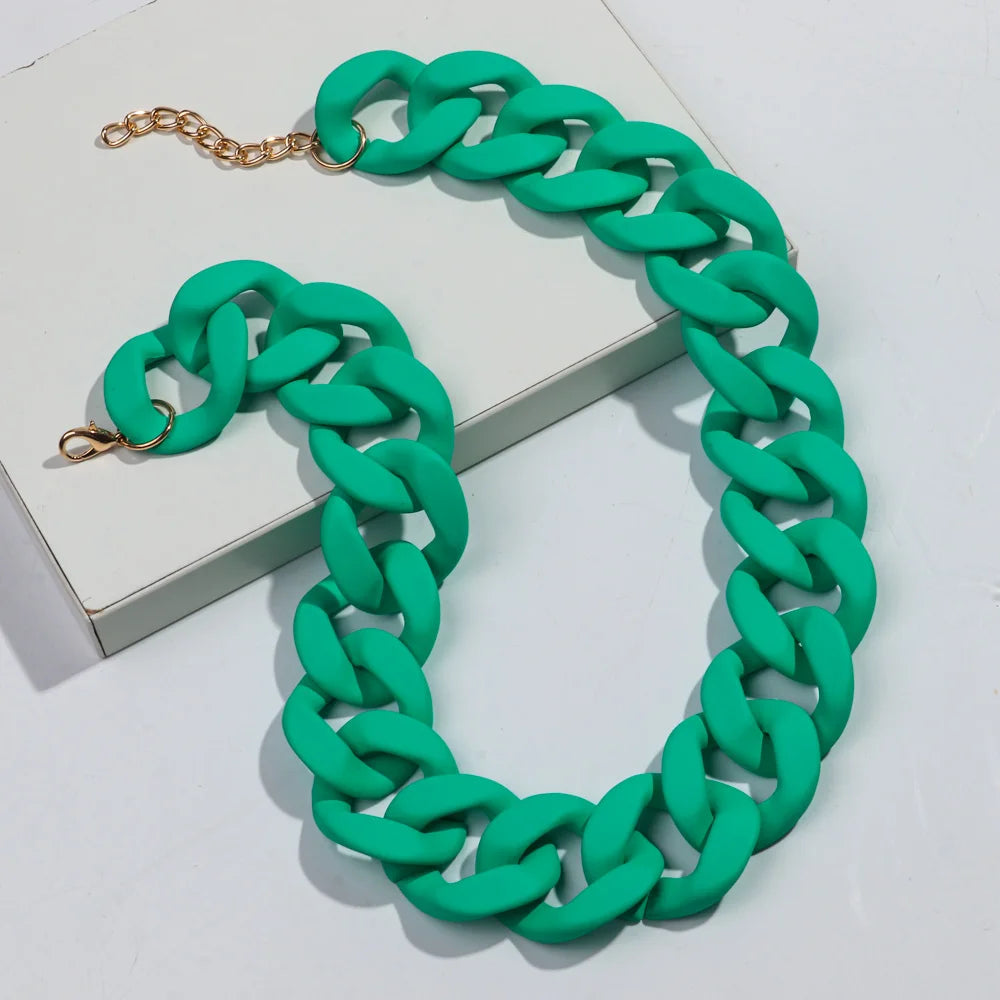 Colorful Matte Acrylic Choker Necklace