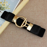 Load image into Gallery viewer, Women’s Skinny Elastic Stretch Belt with Golden Buckle
