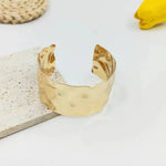 Load image into Gallery viewer, Textured Gold Cuff Bracelet
