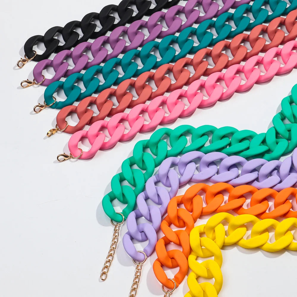 Colorful Matte Acrylic Choker Necklace