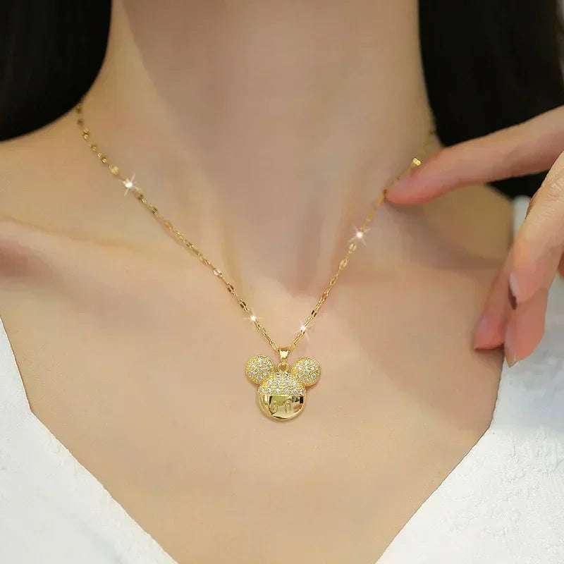 Cartoon Mouse Zircon Necklace