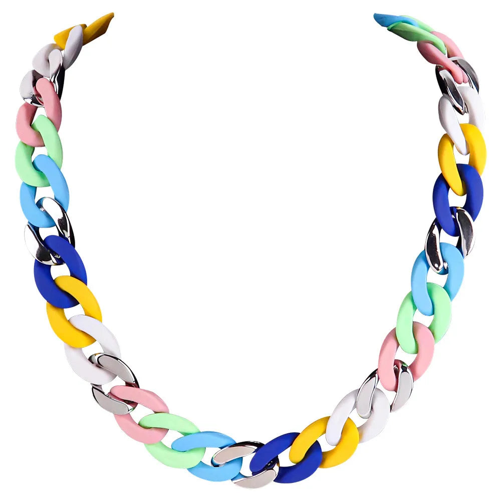 Colorful Matte Acrylic Choker Necklace