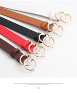 Load image into Gallery viewer, Retro Leather Belt with Double Round Buckle
