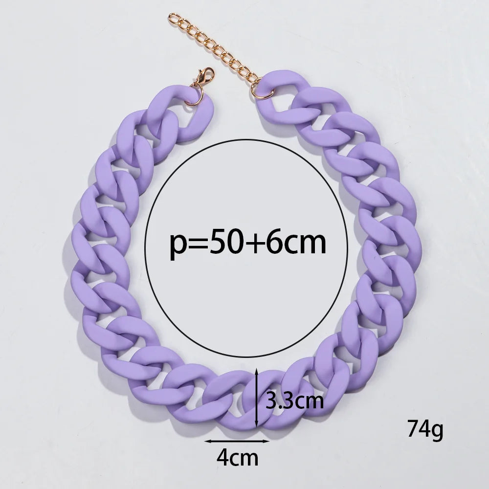 Colorful Matte Acrylic Choker Necklace