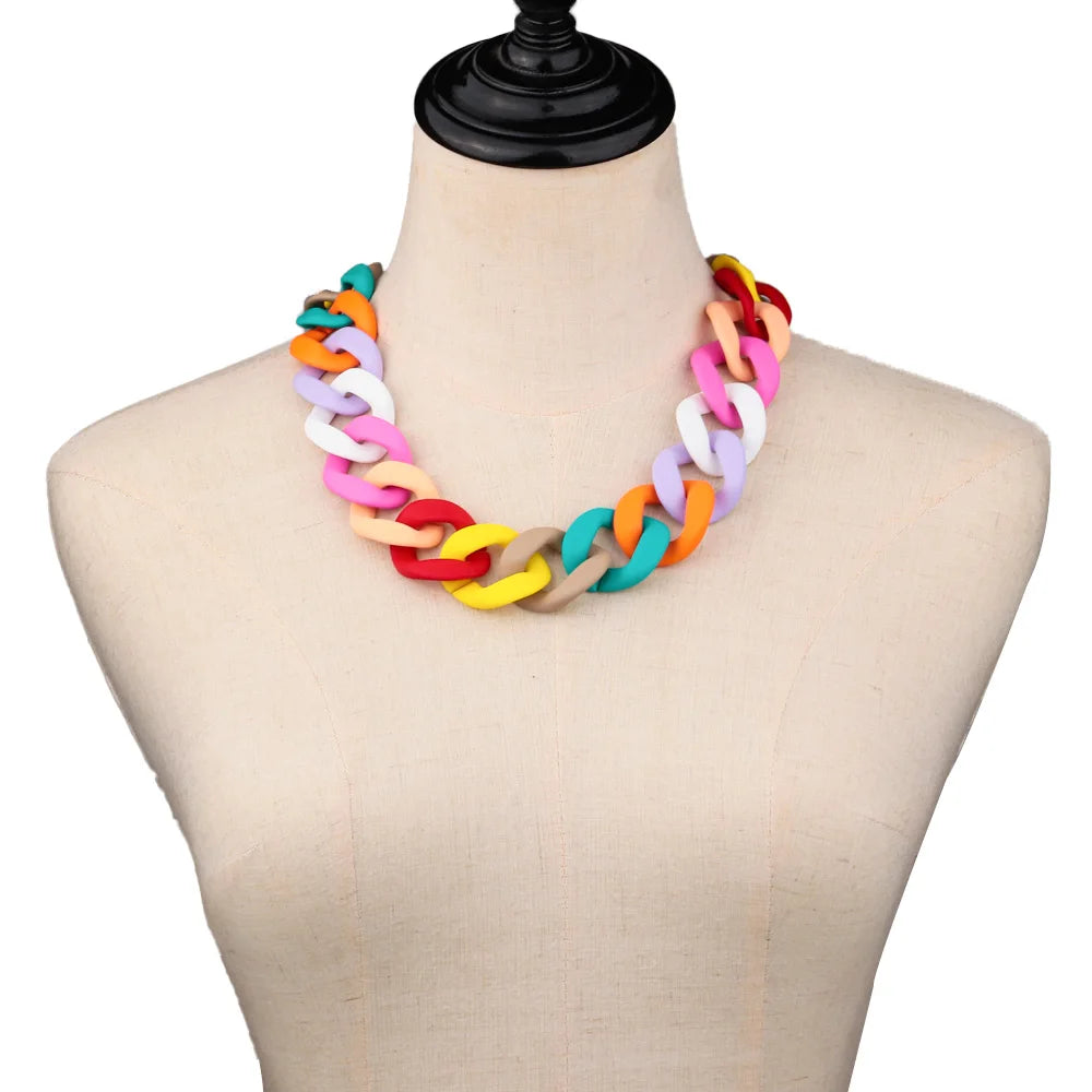 Colorful Matte Acrylic Choker Necklace